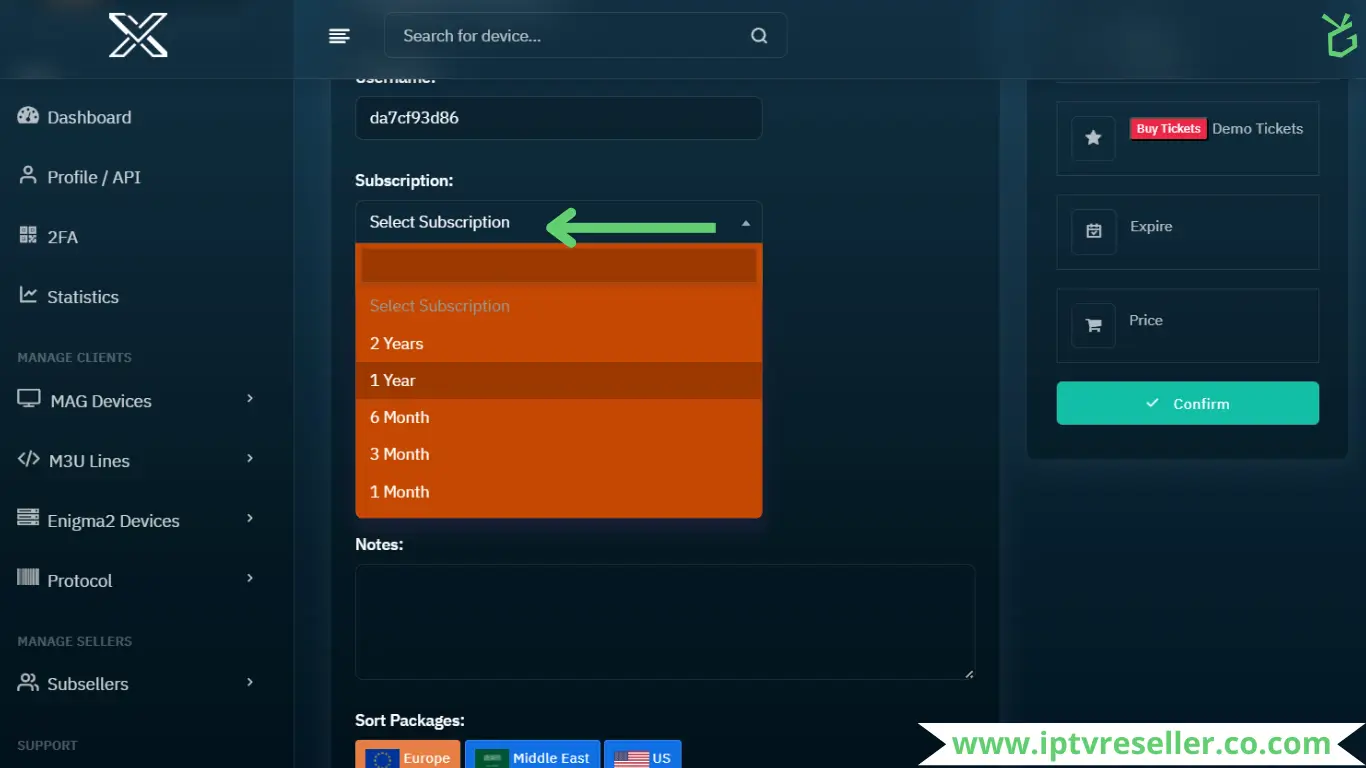 Choose subscription