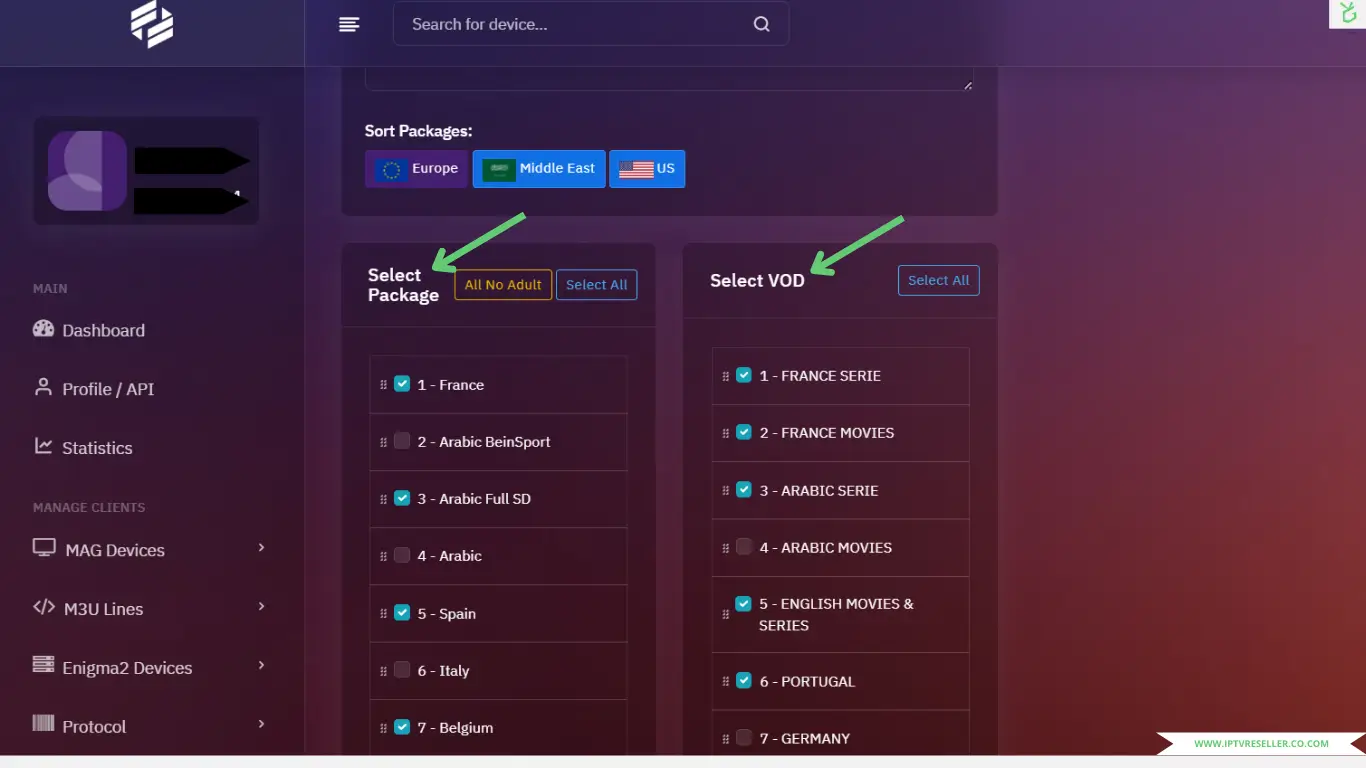 select packages