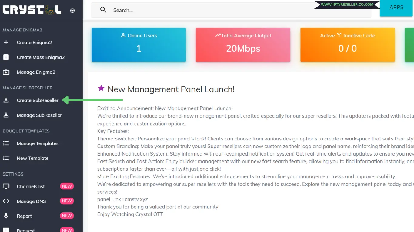 add new crystal reseller